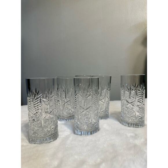 Vintage Bohemia Crystal Water Glasses Set of‎ 6 Pieces